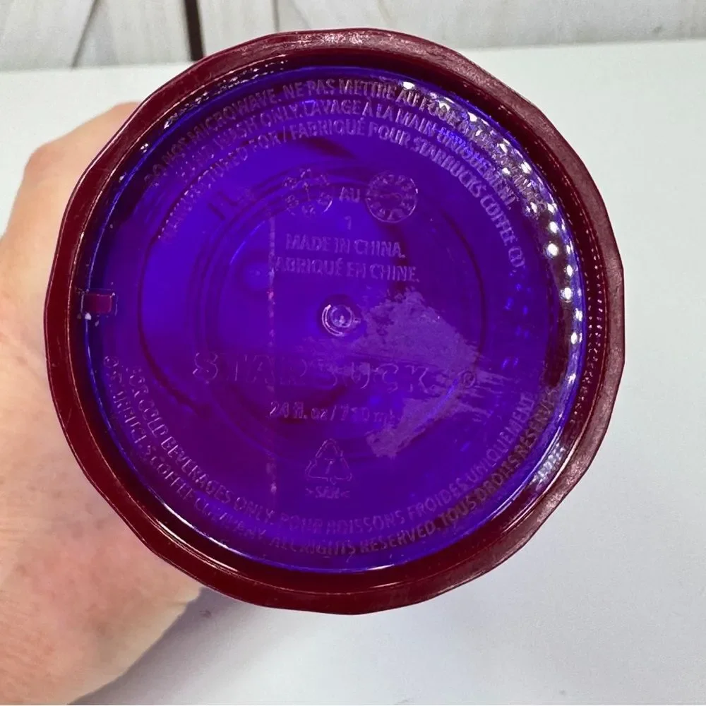Starbucks Kaleidoscope Iridescent Purple‎ Dome Lid Acrylic Tumbler Purple 24oz